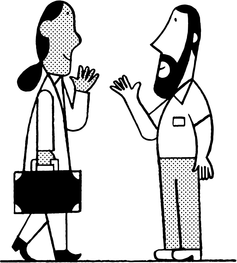 Illustration de deux personnes qui parlent